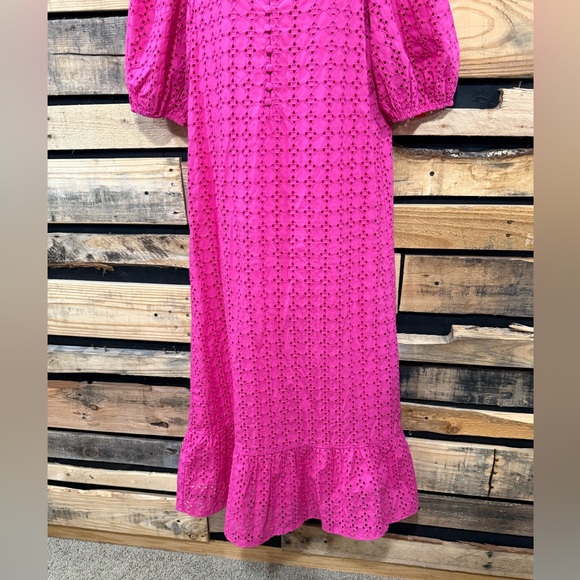 Tuckernuck Hyacinth House Pink Eyelet‎ Midi Tryall Dress Size Small - Picture 10 of 16